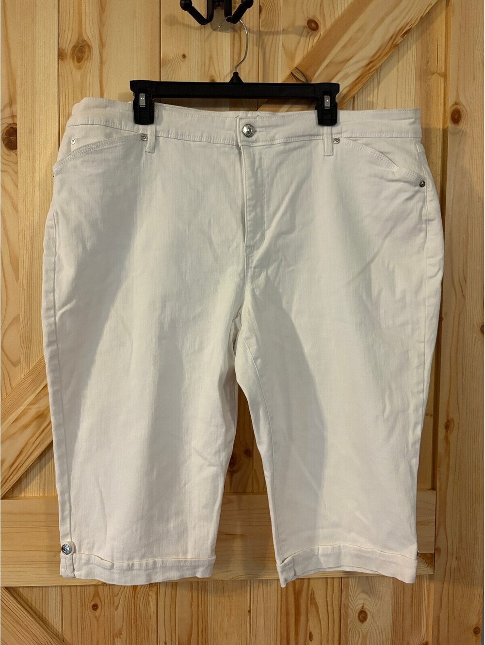Gloria Vanderbilt All-Around Slimming Effect White Capri Pants Size 20W